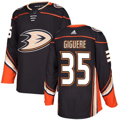 Adidas Men Anaheim Ducks #35 Jean-Sebastien Giguere Black Home Authentic Stitched NHL Jersey